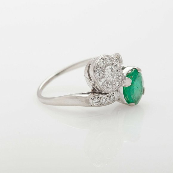 Vintage 1940s RETRO $5000 3ct Emerald Ring - Picture 2 of 4
